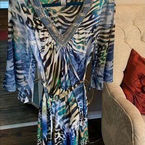 Beautiful blue, animal print dress😍NWOT!